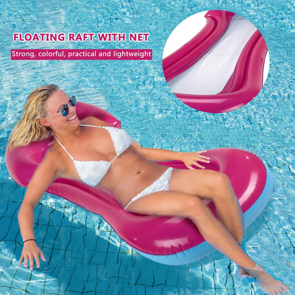 Water Hammock Recliner Inflatable Floating Swimming Mattress