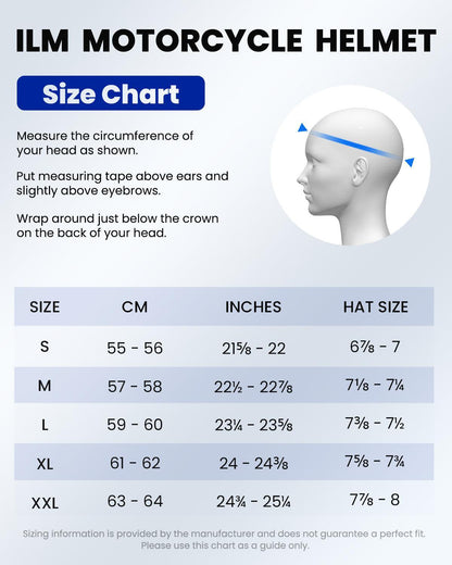 ILM Full Face Motorcycle Helmet Model Z501