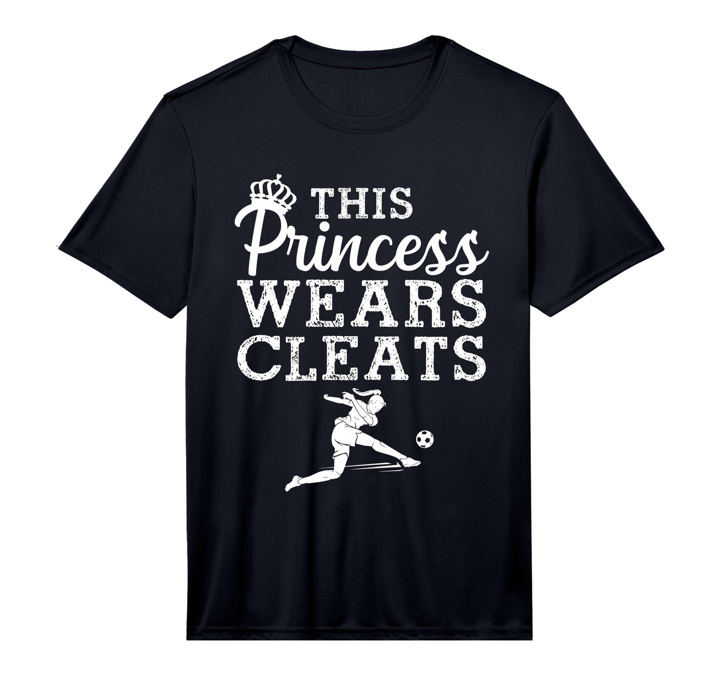 Soccer Princess Wears Cleats Football T-Shirt - Graphic Print Unisex
