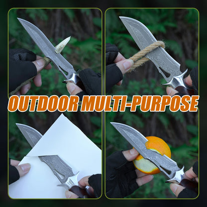 A large Damascus handmade forged knife