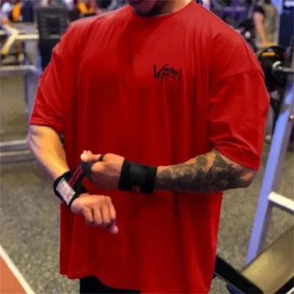 Men Fitness cotton short sleeve sportswear