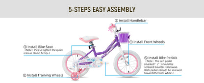 Girls Bike with Basket & Training Wheels