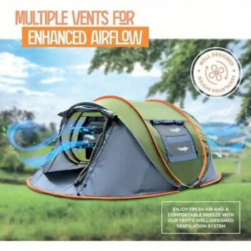 Camping Tent - 4-Person Easy Pop Up Tent  Waterproof