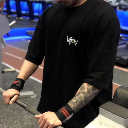 Men Fitness cotton short sleeve sportswear