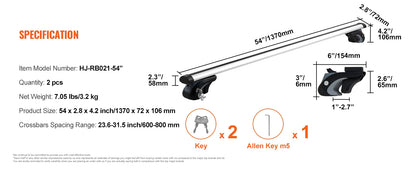 Adjustable Aliuminum  Baggage Luggage Carrier for SUVs, Sedans