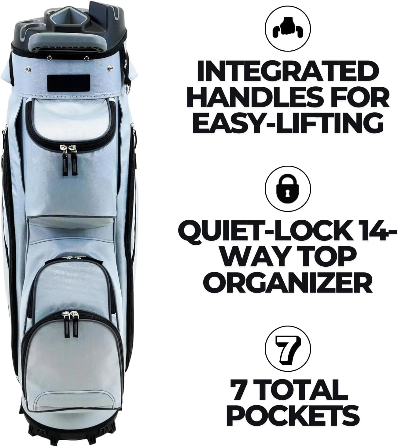 Golf Cart Bag - Quiet-Lock 14 Way Club Divider