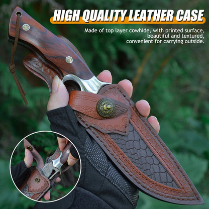 A large Damascus handmade forged knife