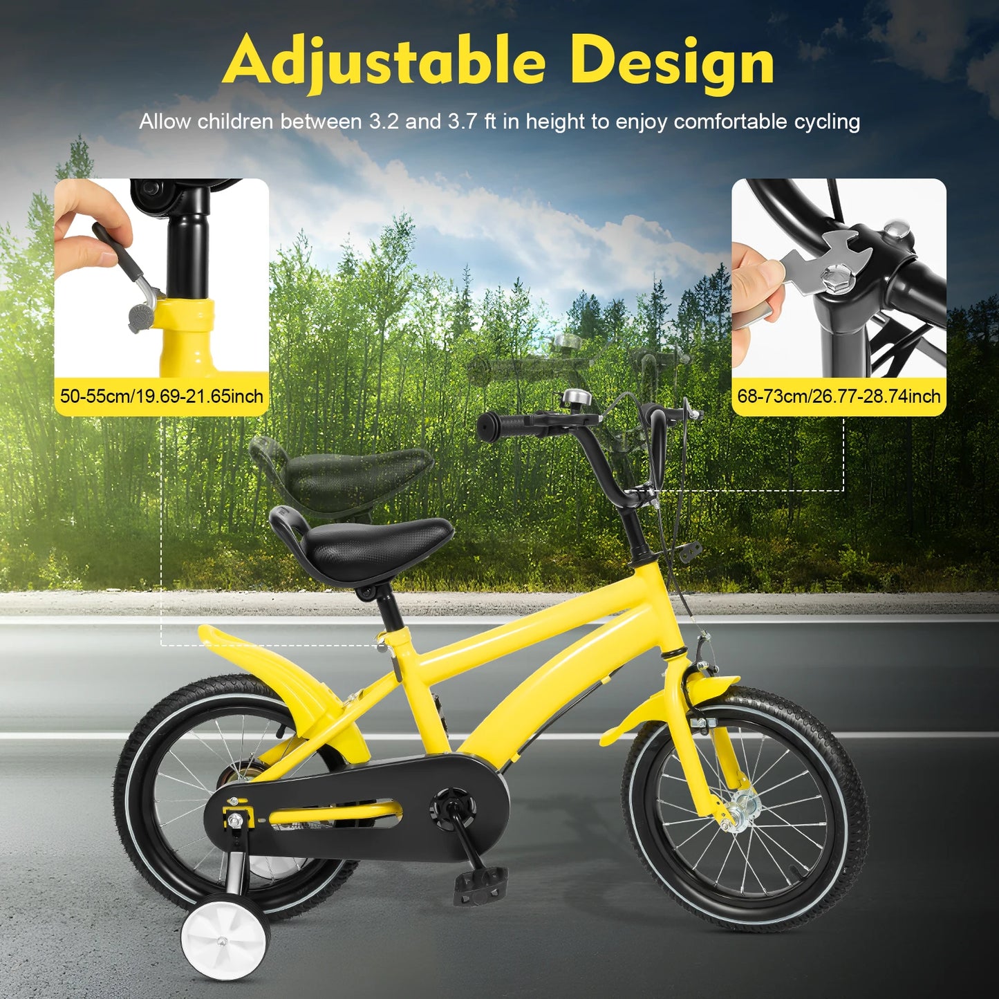 14Inch Children's Bicycle with Detachable Wheel