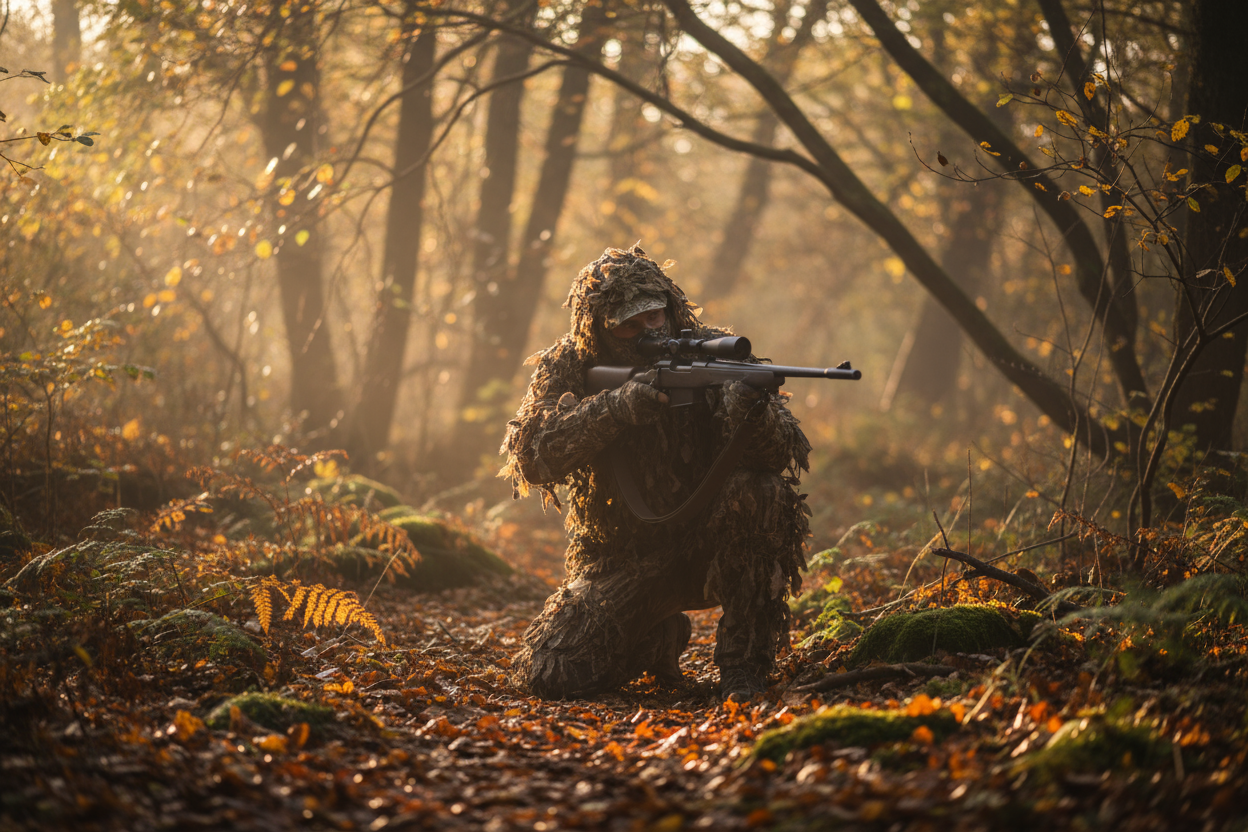 create a realisitc image of somoene hunting 